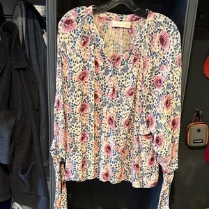 Natalie Martin Pink and Blue Floral Blouse